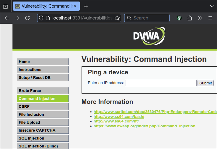 dvwa-command-injection