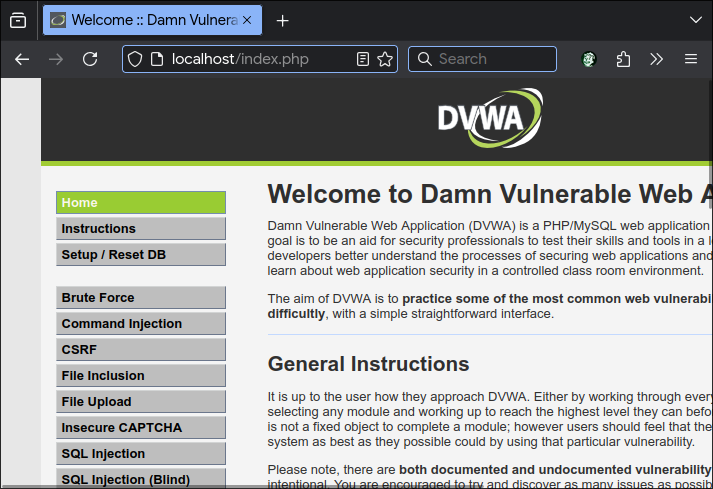 dvwa-no-modsecurity